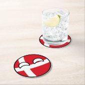 Funny Trending Geeky Denmark Countryball Ronde Kartonnen Onderzetter (Insitu)