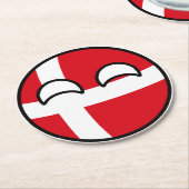 Funny Trending Geeky Denmark Countryball Ronde Kartonnen Onderzetter (Gebogen)