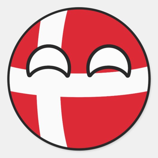 Funny Trending Geeky Denmark Countryball Ronde Sticker (Voorkant)