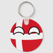 Funny Trending Geeky Denmark Countryball Sleutelhanger (Voorkant)