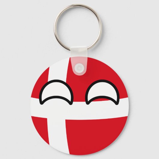 Funny Trending Geeky Denmark Countryball Sleutelhanger (Voorkant)