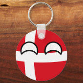Funny Trending Geeky Denmark Countryball Sleutelhanger (Voorkant)
