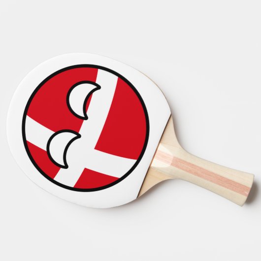 Funny Trending Geeky Denmark Countryball Tafeltennisbatje (Zijkant)