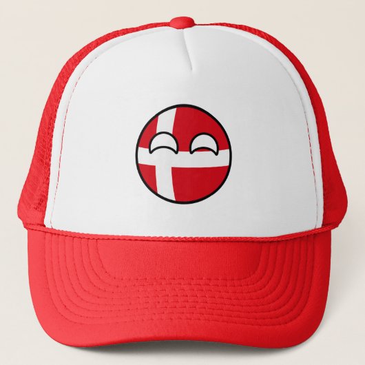 Funny Trending Geeky Denmark Countryball Trucker Pet (Voorkant)