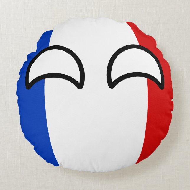 Funny Trending Geeky France Countryball Rond Kussen (Voorkant)