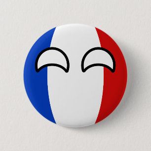 Funny Trending Geeky France Countryball Ronde Button 5,7 Cm