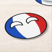 Funny Trending Geeky France Countryball Ronde Kartonnen Onderzetter (Gebogen)
