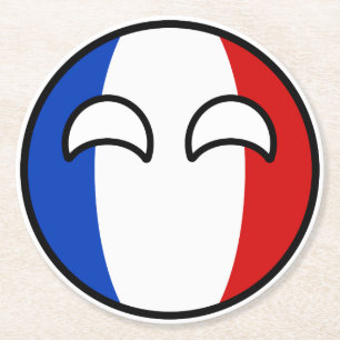 Funny Trending Geeky France Countryball Ronde Kartonnen Onderzetter