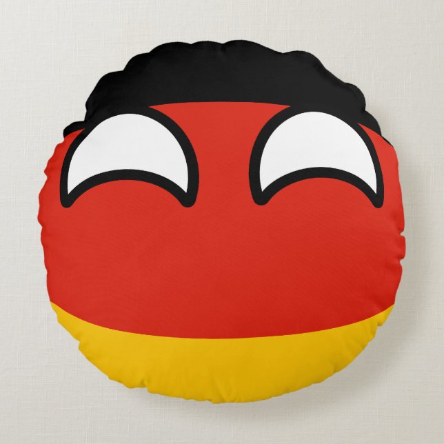 Funny Trending Geeky Germany Countryball Rond Kussen (Voorkant)