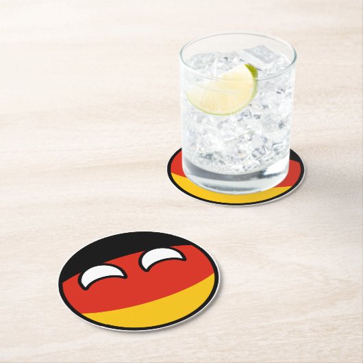Funny Trending Geeky Germany Countryball Ronde Kartonnen Onderzetter (Insitu)