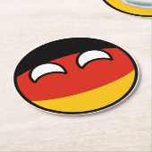 Funny Trending Geeky Germany Countryball Ronde Kartonnen Onderzetter (Gebogen)