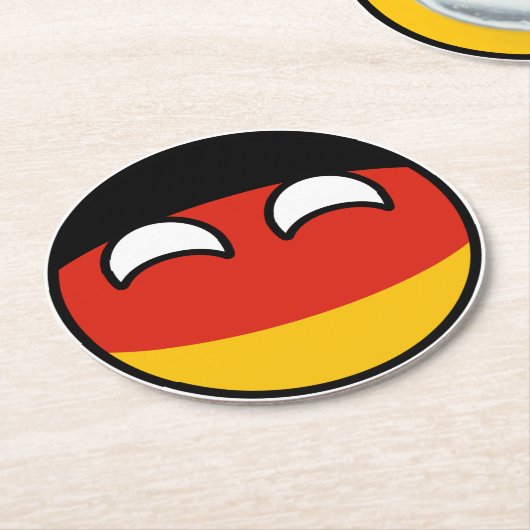 Funny Trending Geeky Germany Countryball Ronde Kartonnen Onderzetter (Gebogen)