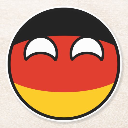 Funny Trending Geeky Germany Countryball Ronde Kartonnen Onderzetter (Voorkant)