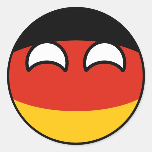 Funny Trending Geeky Germany Countryball Ronde Sticker (Voorkant)
