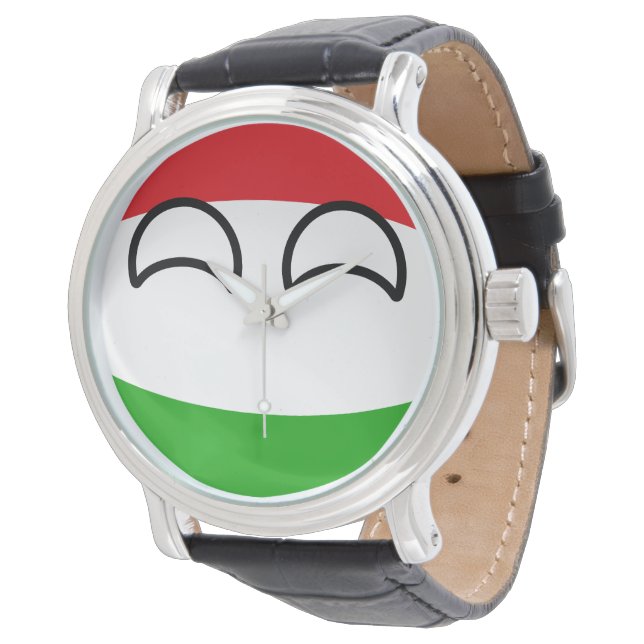 Funny Trending Geeky Hungary Countryball Horloge (Gekanteld)