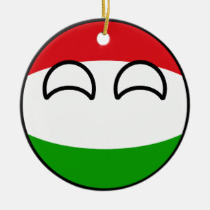 Funny Trending Geeky Hungary Countryball Keramisch Ornament