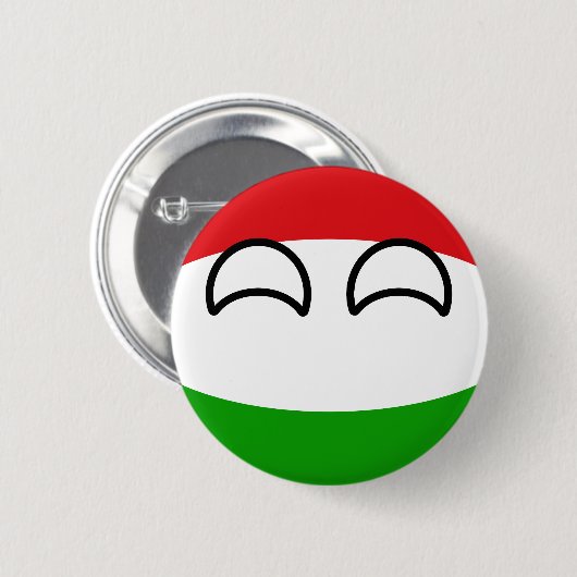 Funny Trending Geeky Hungary Countryball Ronde Button 5,7 Cm (Voorkant /achterkant)