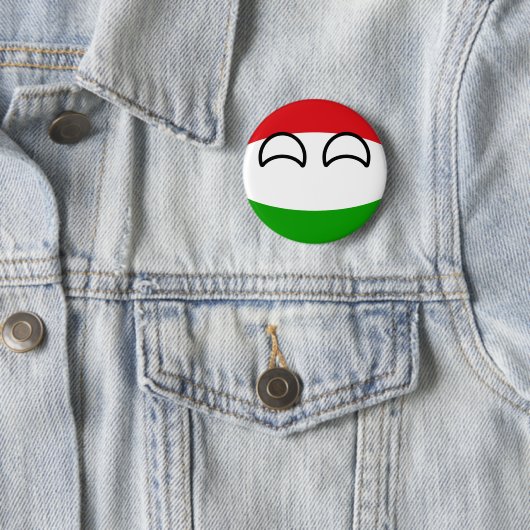 Funny Trending Geeky Hungary Countryball Ronde Button 5,7 Cm (In situ)