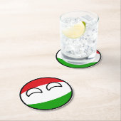 Funny Trending Geeky Hungary Countryball Ronde Kartonnen Onderzetter (Insitu)