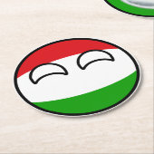 Funny Trending Geeky Hungary Countryball Ronde Kartonnen Onderzetter (Gebogen)