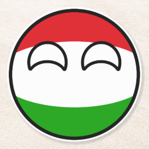 Funny Trending Geeky Hungary Countryball Ronde Kartonnen Onderzetter