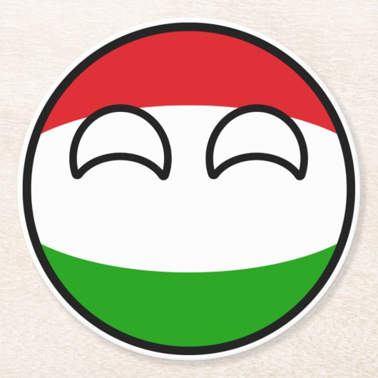 Funny Trending Geeky Hungary Countryball Ronde Kartonnen Onderzetter (Voorkant)