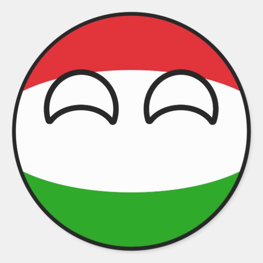 Funny Trending Geeky Hungary Countryball Ronde Sticker (Voorkant)