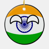 Funny Trending Geeky India Countryball Keramisch Ornament (Achterkant)