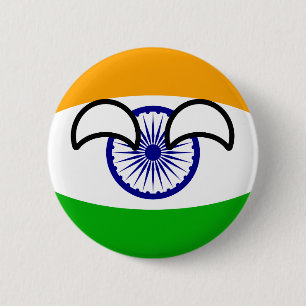 Funny Trending Geeky India Countryball Ronde Button 5,7 Cm