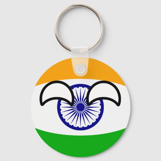 Funny Trending Geeky India Countryball Sleutelhanger (Voorkant)
