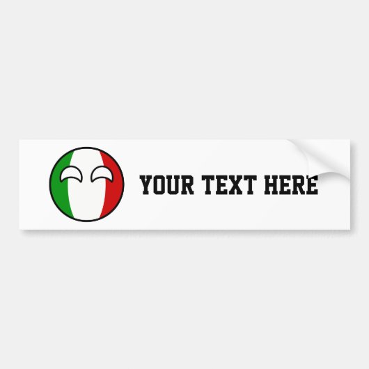 Funny Trending Geeky Italy Countryball Bumpersticker (Voorkant)