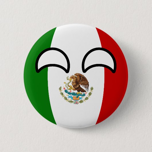 Funny Trending Geeky Mexico Countryball Ronde Button 5,7 Cm (Voorkant)