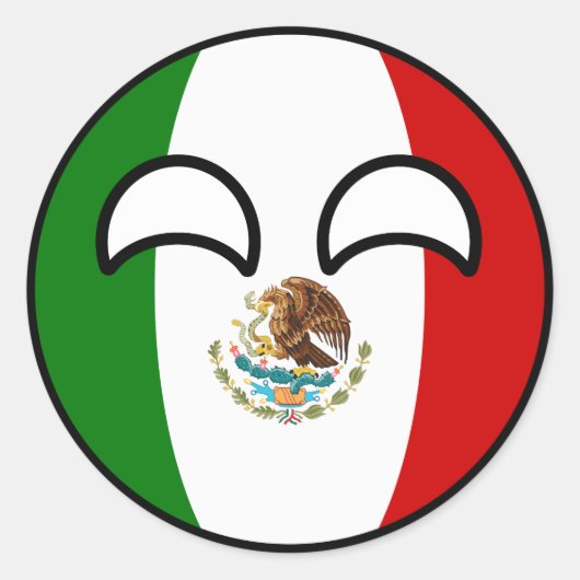 Funny Trending Geeky Mexico Countryball Ronde Sticker (Voorkant)