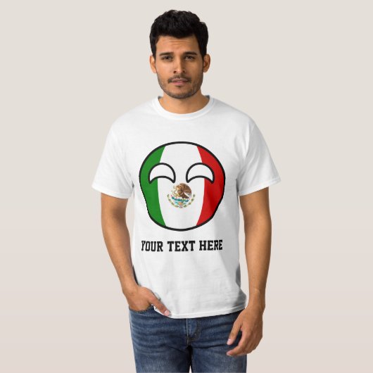 Funny Trending Geeky Mexico Countryball T-shirt (Voorkant volledig)