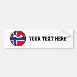 Funny Trending Geeky Norway Countryball Bumpersticker