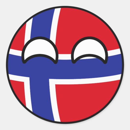 Funny Trending Geeky Norway Countryball Ronde Sticker (Voorkant)