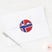 Funny Trending Geeky Norway Countryball Ronde Sticker (Envelop)