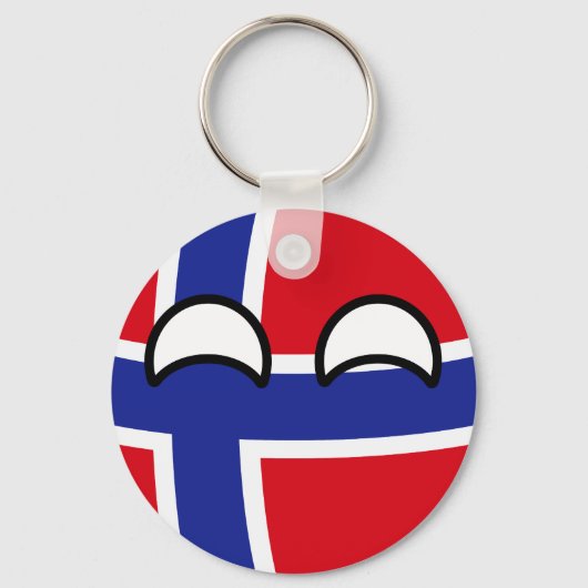 Funny Trending Geeky Norway Countryball Sleutelhanger (Voorkant)