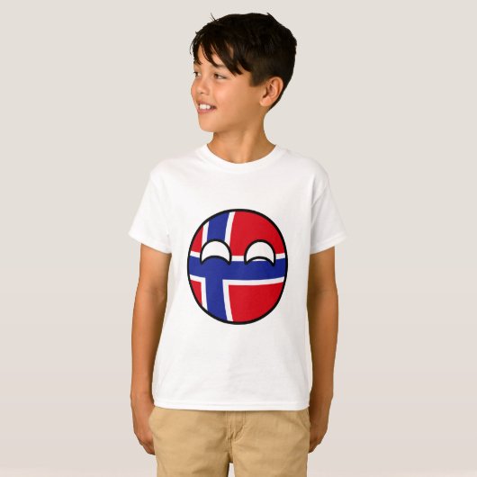 Funny Trending Geeky Norway Countryball T-shirt (Voorkant volledig)