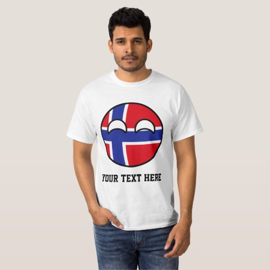 Funny Trending Geeky Norway Countryball T-shirt (Voorkant volledig)