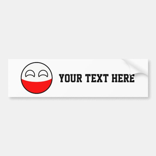 Funny Trending Geeky Poland Countryball Bumpersticker (Voorkant)