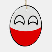 Funny Trending Geeky Poland Countryball Keramisch Ornament (Rechts)