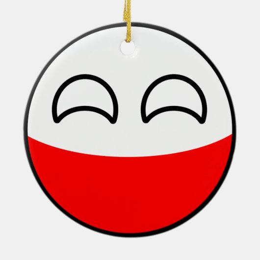 Funny Trending Geeky Poland Countryball Keramisch Ornament (Achterkant)