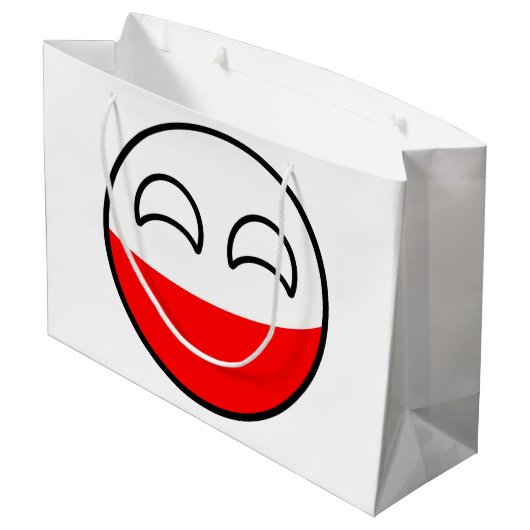 Funny Trending Geeky Poland Countryball Large Cadeautasje (Achterkant Gekanteld)