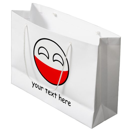Funny Trending Geeky Poland Countryball Large Cadeautasje (Voorkant Gekanteld)