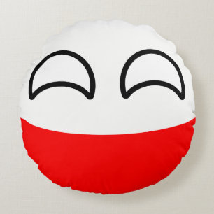 Funny Trending Geeky Poland Countryball Rond Kussen