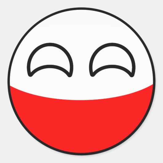 Funny Trending Geeky Poland Countryball Ronde Sticker (Voorkant)