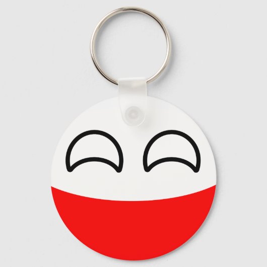 Funny Trending Geeky Poland Countryball Sleutelhanger (Voorkant)