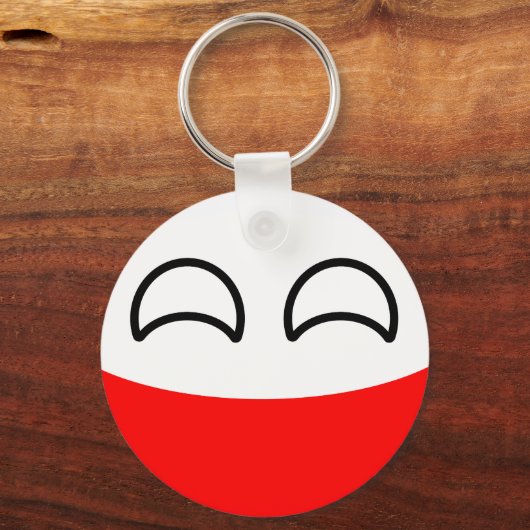 Funny Trending Geeky Poland Countryball Sleutelhanger (Voorkant)