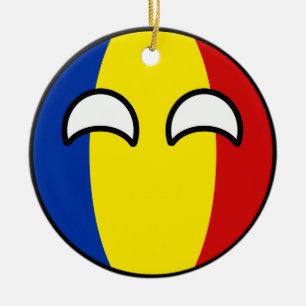 Funny Trending Geeky Roemenië Countryball Keramisch Ornament
